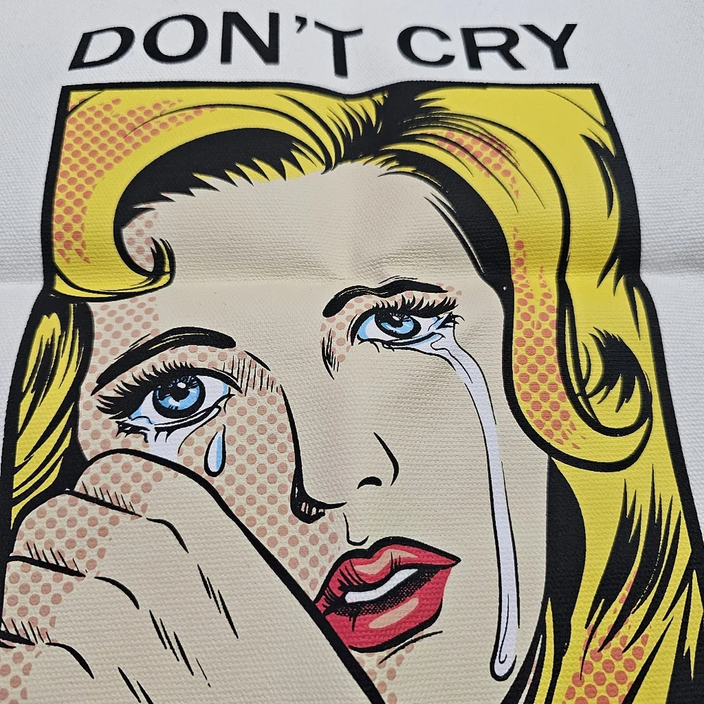 Forever 21 Don't Cry White Tote - Picture 2 of 2